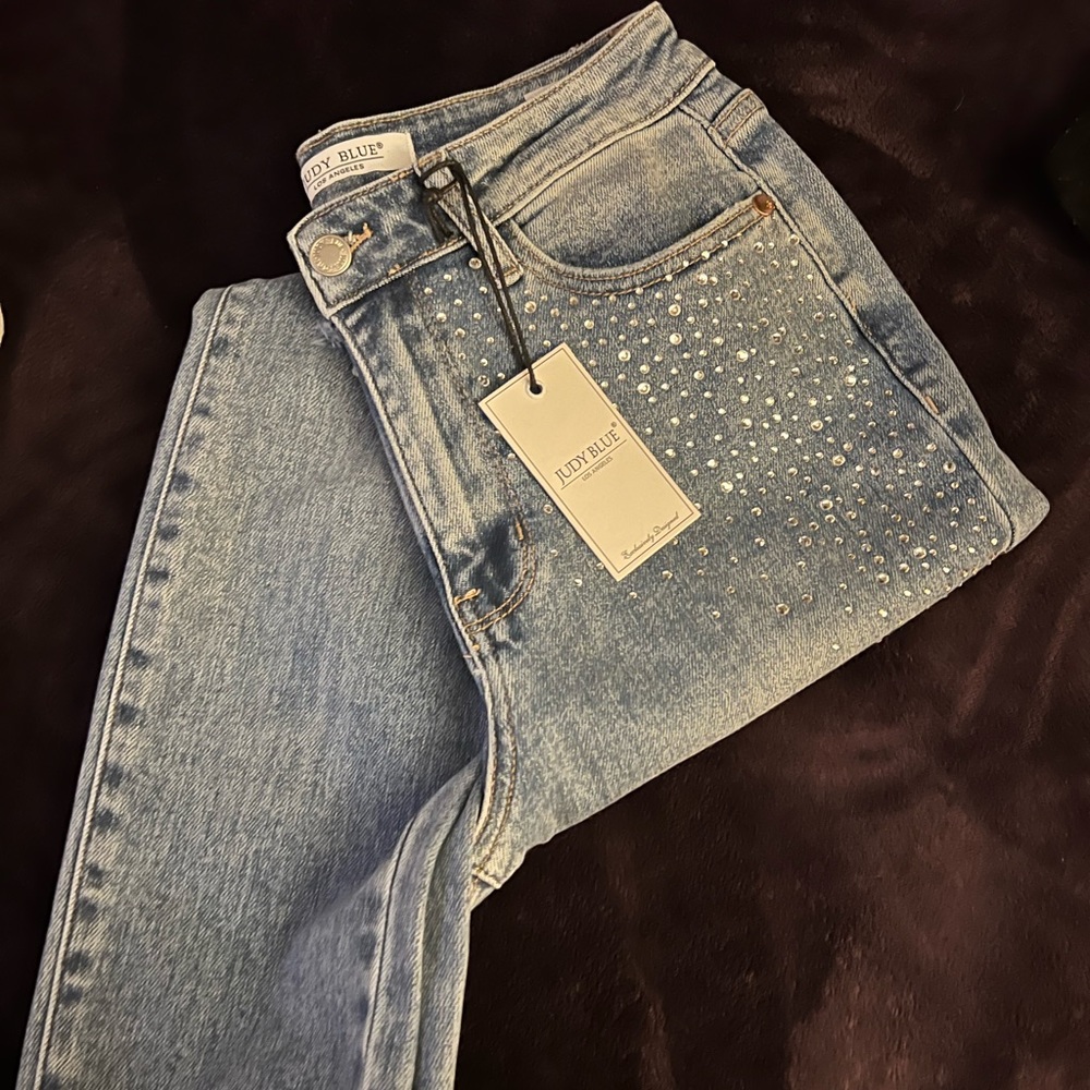 Judy blue Rhinestone jeans size 5/27 New